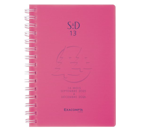Semainier poche SAD 13S Linicolor rose - 9 x 13 cm