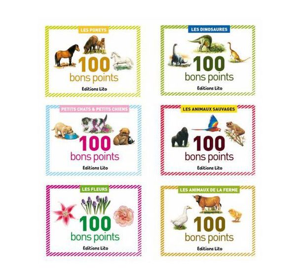 Série de 5 boîtes 100 bons points assortis