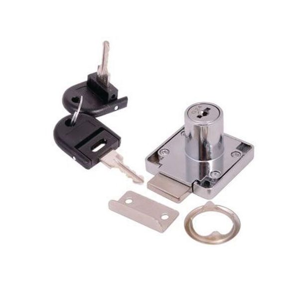 Serrure tiroir entrouvrant1 19x22mm chromé