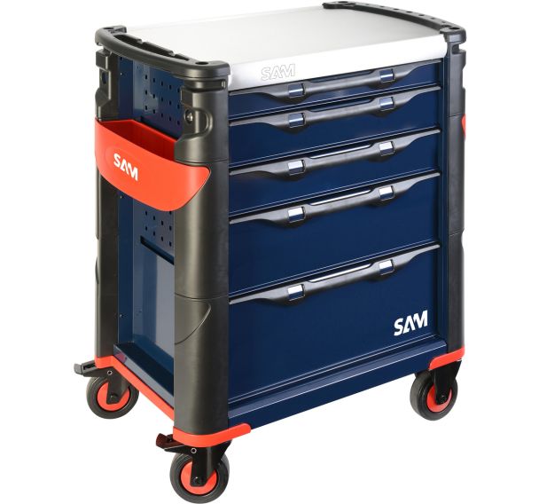 Servante 41 - 5 tiroirs - Plateau inox - Sam