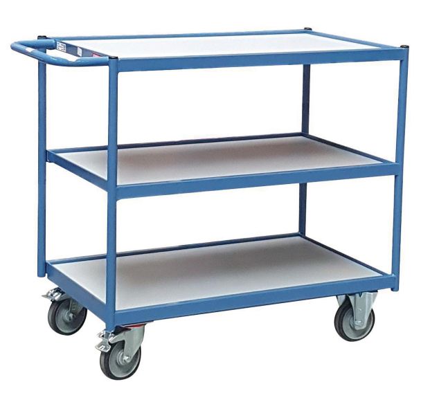 Servante d'atelier 3 plateaux - barre de poussée horizontale - Force 250 kg - Fimm