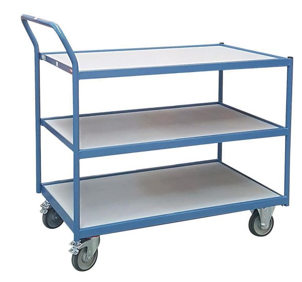 Servante d'atelier 3 plateaux - barre de poussée verticale - Force 250 kg - Fimm
