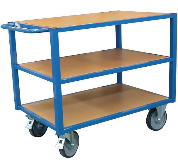 Servante d'atelier 3 plateaux bois - Force 500 kg - 1060 x 680 mm Bleu - Fimm