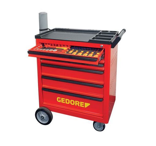 Servante d´atelier avec assortiment haute tension 103pcs
