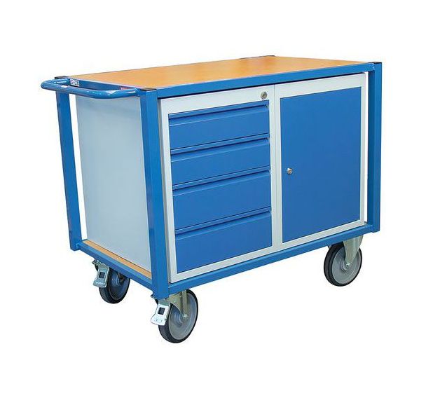 Servante établi à plateau 1 bloc porte et 1 bloc tiroirs - Charge 500 kg - Fimm