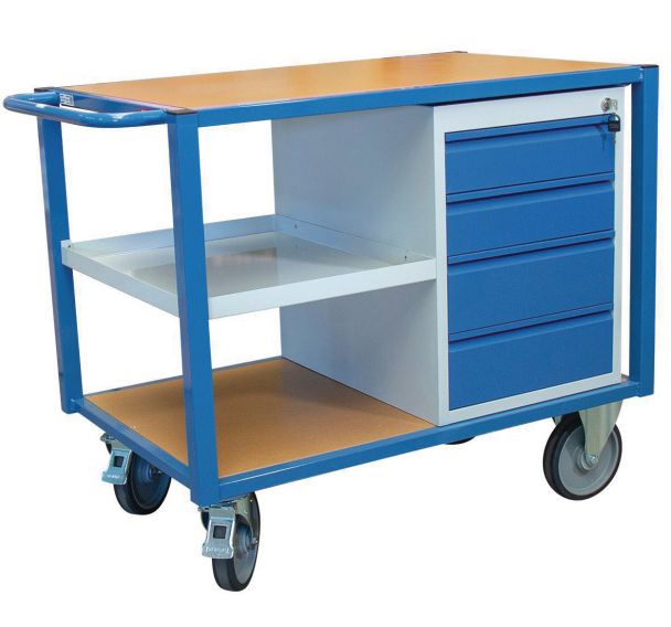 Servante établi à plateau avec bloc tiroirs - Charge 500 kg - Fimm