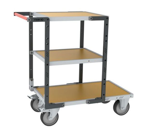 Servante flat-pack 1 plateau long et 2 plateaux court 1095x540x980mm - FIMM