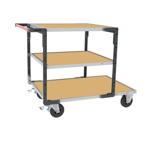 Servante flat-pack 1 plateau long et 2 plateaux court 1355x795x980mm - FIMM