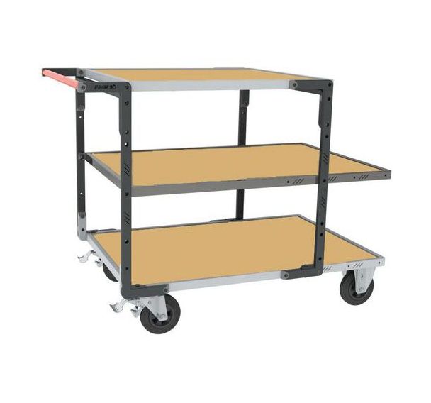 Servante flat-pack 2 plateaux long et 1 plateau court 1355x795x980mm - FIMM