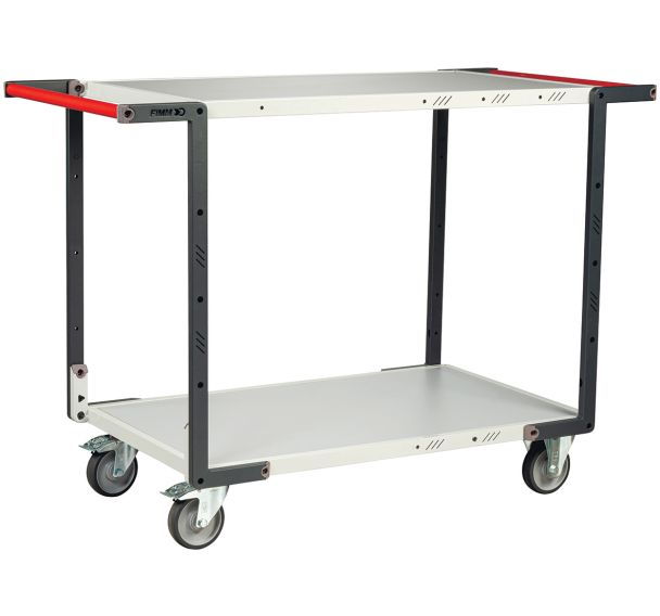 Servante flat-pack plateau bois 2 poignées