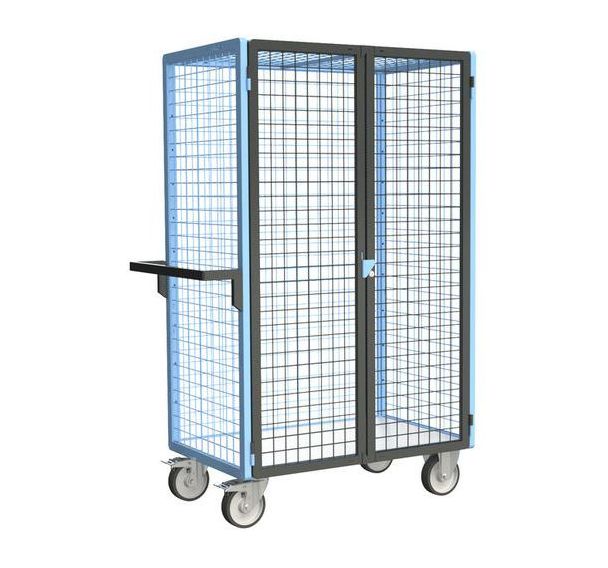 Servante grillagée 4 côtés avec plateau bois - Force 500 kg - FIMM