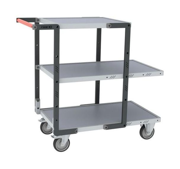 Servante montée 2 plateaux long et 1 plateau court 1095x540x945mm - FIMM