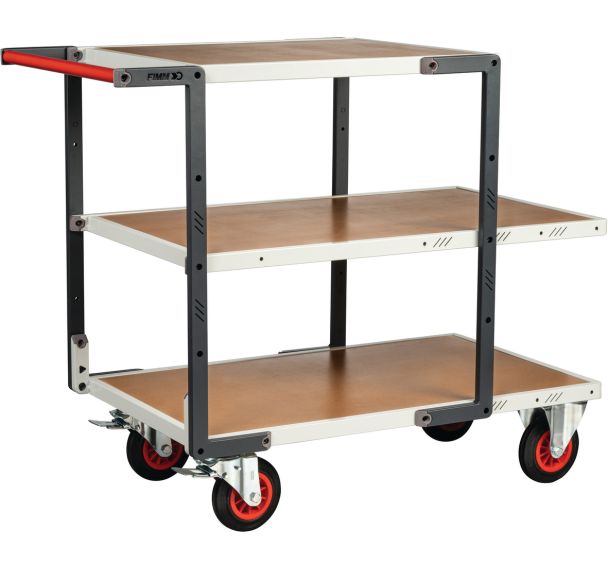 Servante montée 2 plateaux long et 1 plateau court 1095x540x980mm - FIMM