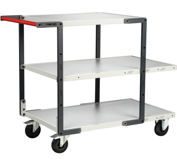 Servante montée 2 plateaux long et 1 plateau court 1245x640x945mm - FIMM