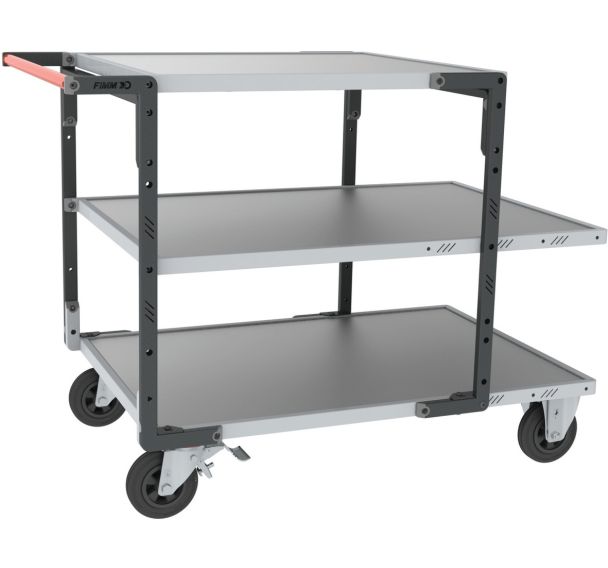 Servante montée 2 plateaux long et 1 plateau court 1355x795x980mm - FIMM