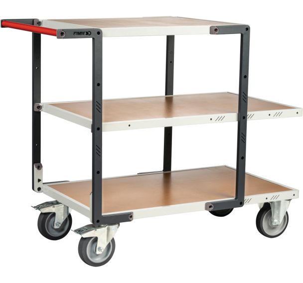 Servante montée 2 plateaux longs et 1 plateau court 1245x640x980mm - FIMM