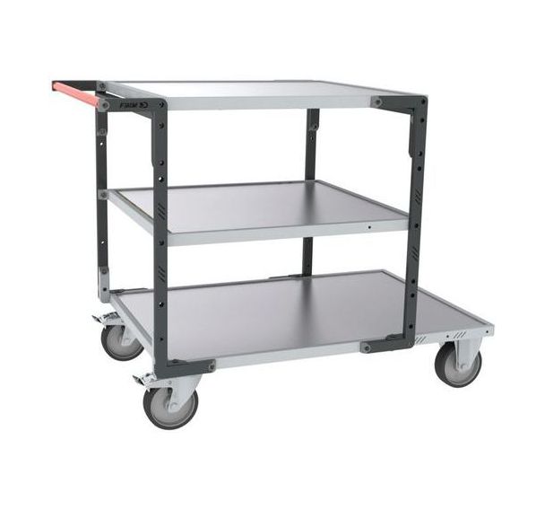 Servante montée 2 plateaux longs et 1 plateau court 1355x795x980mm - FIMM