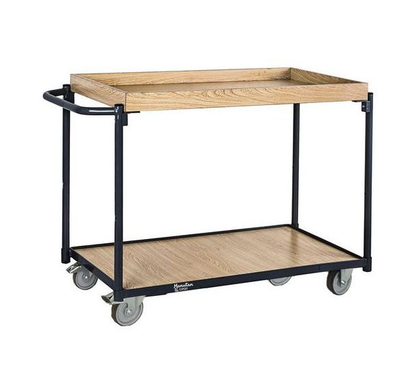 Servante plateau bois avec poignée horizontale - Capacité 250kg - Manutan Expert