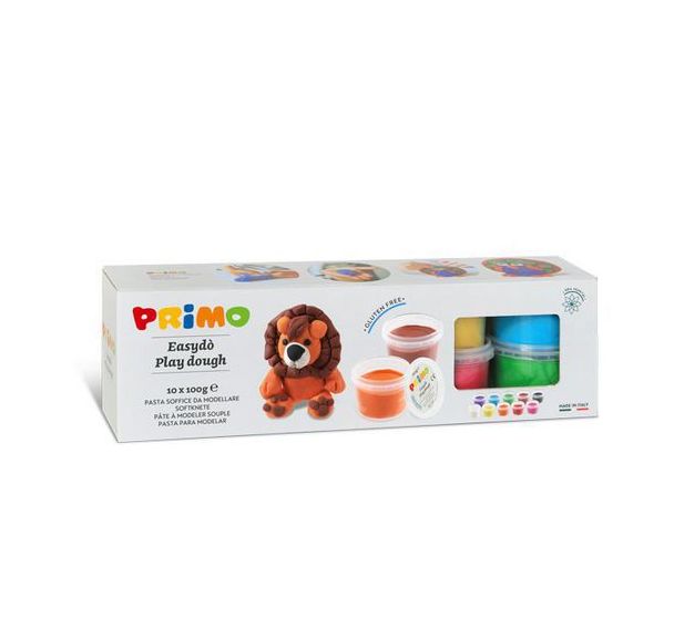 Set 10 pots 100g pâte à jouer sans gluten - Primo