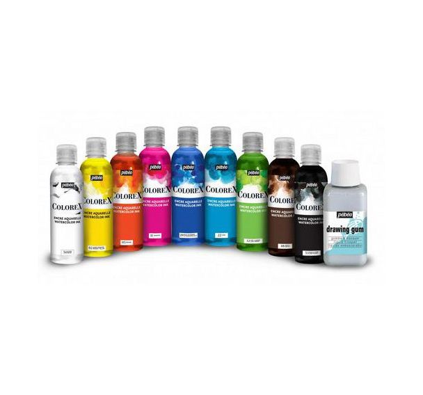 Set 10x250ml colorex dont 1 drawing gum