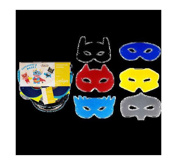 Set 12 masques feutrines à décorer 18x10cm