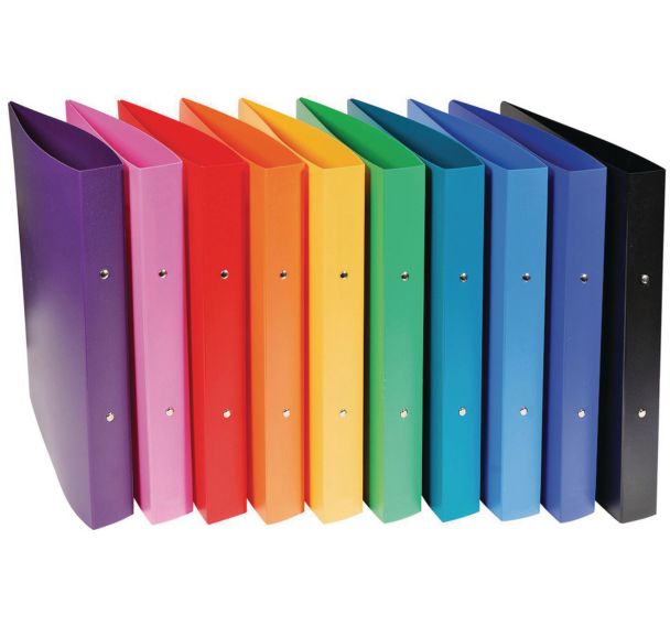 Set 20 classeurs 2 anneaux PP opaque A4 maxi Assortis