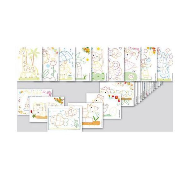 Set 24 cartes couleurs animaux en 2d play mais. dim. 11x15cm