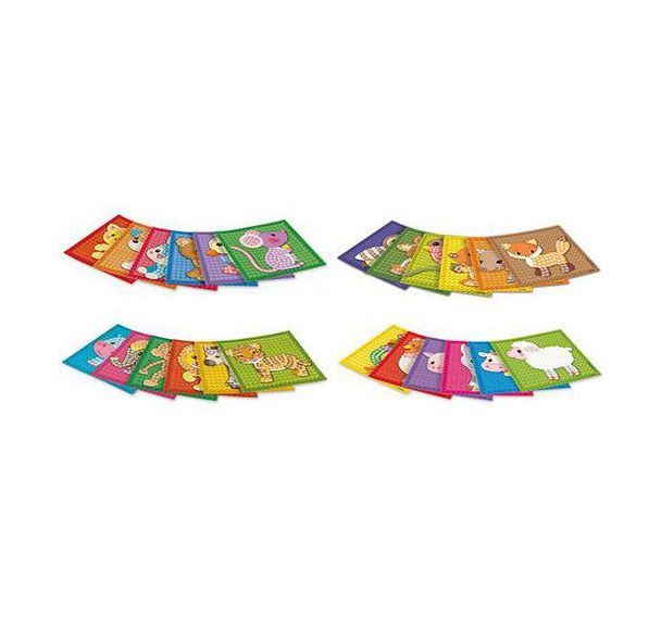 Set 24 cartes mosaïque PlayMais 18x18 cm thème animaux