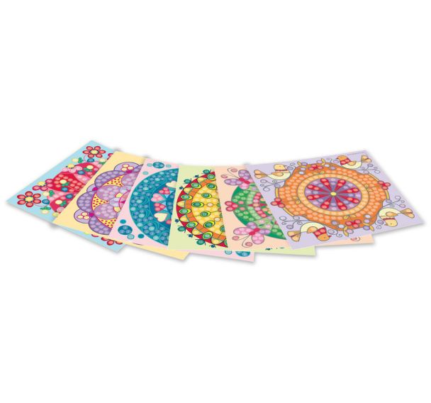 Set 24 cartes mosaïques 22x22 cm thème Mandala