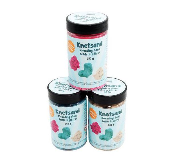 Set 3 pots 150g de sable coloré élastique à pétrir
