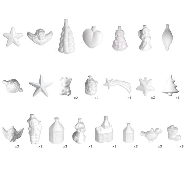 Set 46 formes polystyrène à suspendre