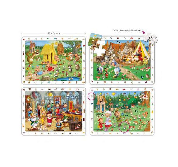 Set 4 puzzles d'observation les contes