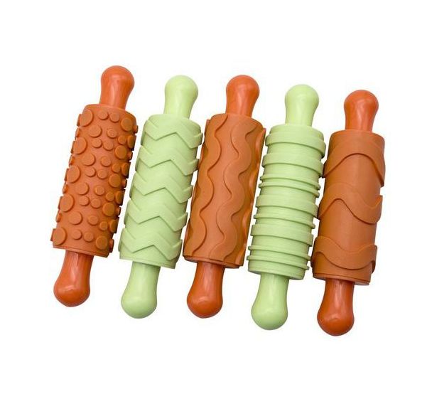 Set 5 rouleaux d'empreintes pour peinture et modelage