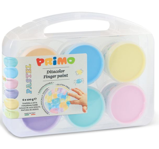 Set 6 pots 100g gouache aux doigts pastel