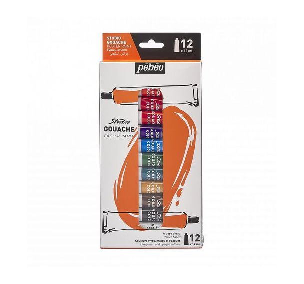 Set Gouache Studio tubes 12x12 ml