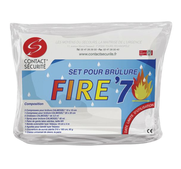 Set d'urgence pour traitement des brûlures