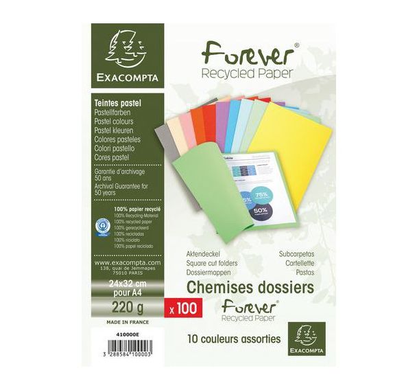 Set de 100 Chemises Forever 100% recyclé