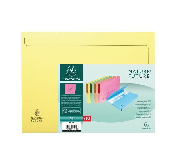 Set de 10 chemises poche super 250 245x325cm assorties