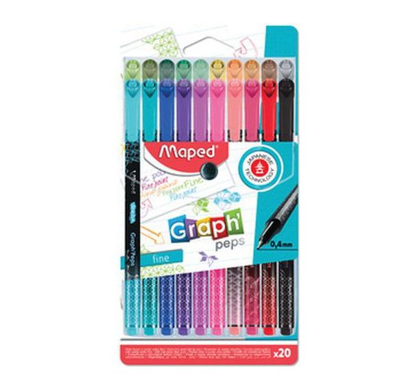 Set de 12 Fineliner Graph''Peps Premium, étui de 20 en plastique