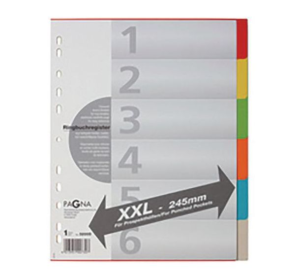 Set de 12 Intercalaires en carton, format A4, 6 positions, extra