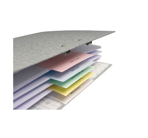 Set de 12 Set de 100 fiches intercalaires perforées 105x240mm Assortis