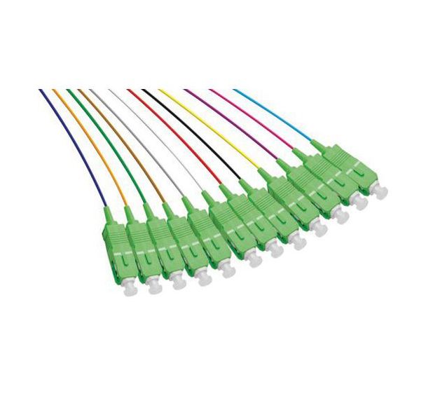Set de 12 connecteurs panachés PIGTAIL OS2 SC/APC LSOH - 2m