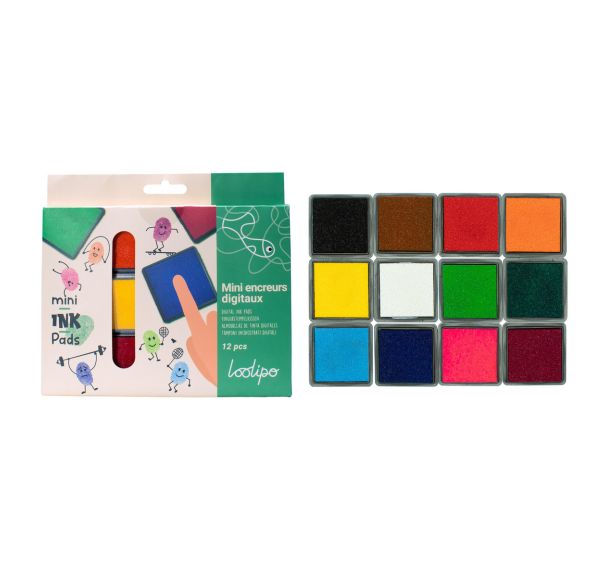 Set de 12 mini encreurs 4 x 4 cm
