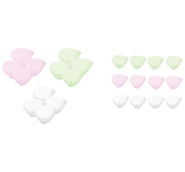 Set de 24 saladiers Triangle : 12 de 1,1 L et 12 de 0,3 L - vert/lavande/blanc