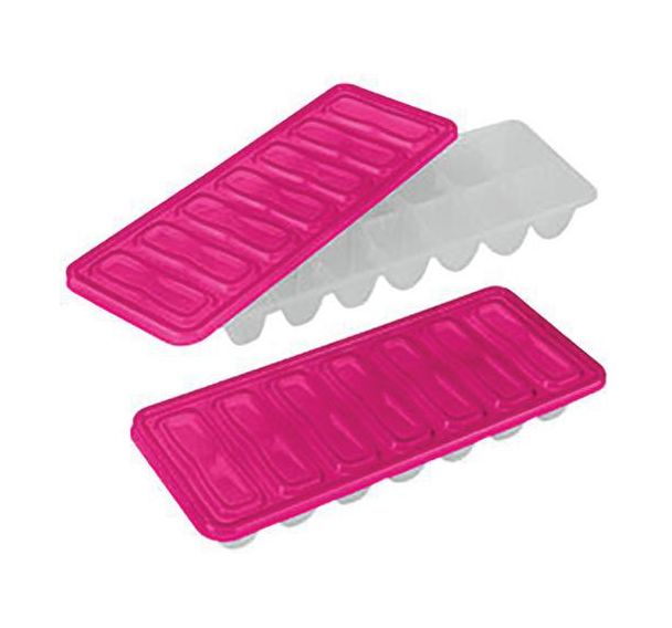 Set de 2 Lot de 2 bacs à 14 glaçons cube avec couvercle assortis