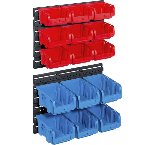 Set de 4 Jeu de 15 bacs avec 2 support muraux ProfiPlus Set C 1+2/17