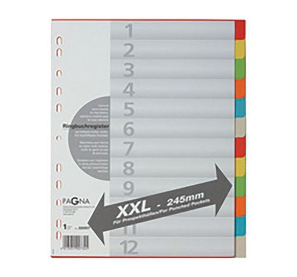 Set de 6 Intercalaires en carton, format A4, 12 positions,extra