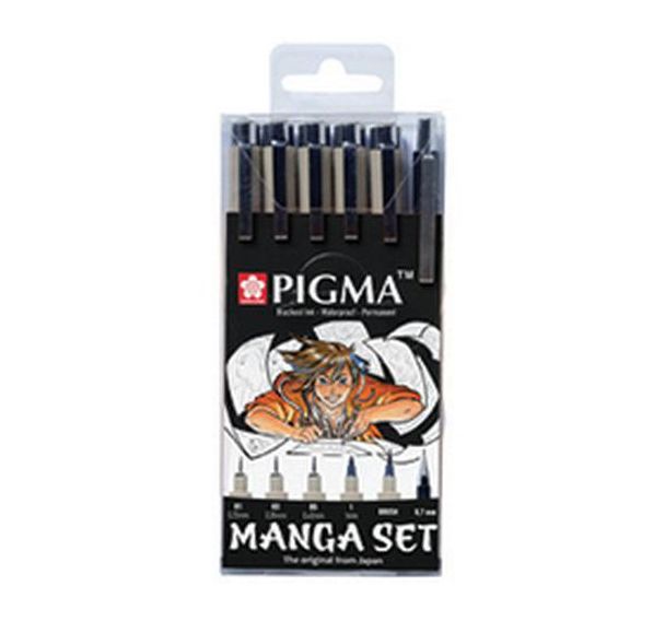 Set de 6 Kit Manga PIGMA, étui de 6