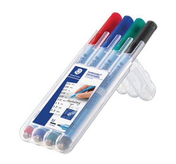 Set de 6 Marqueur correctable 305M Lumocolor, étui de 4
