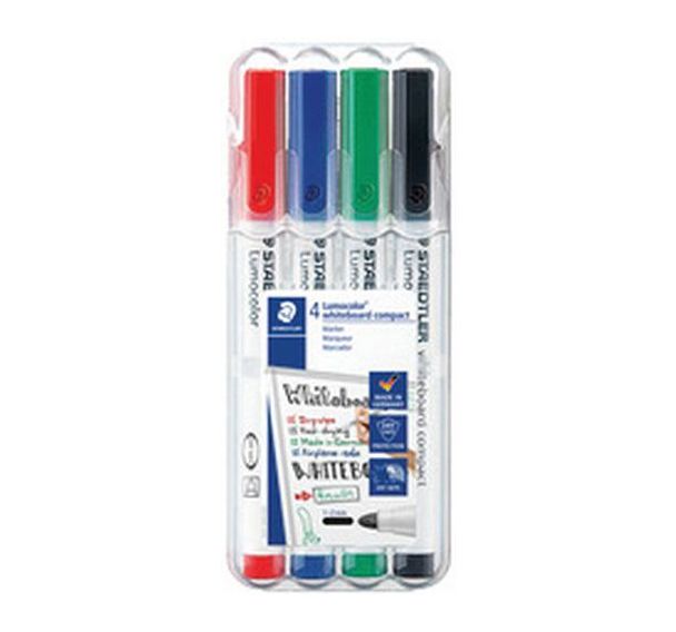 Set de 6 Marqueurs pour tableau blanc Lumocolor, kit de 4